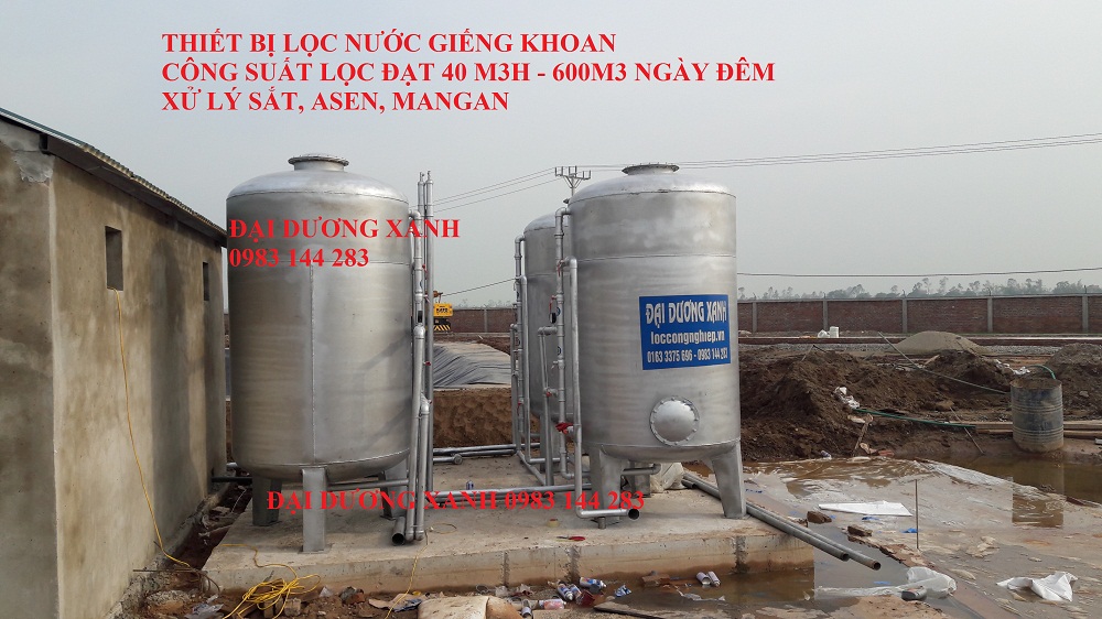 Thiết bị lọc nước giếng khoan công suất 40m3h trong giai đoạn chuyển vào công trường và được hoàn thiện sau 7 ngày thi công Thiết bị lọc nước giếng khoan công suất 40m3h trong giai đoạn chuyển vào công trường và được hoàn thiện sau 7 ngày thi công